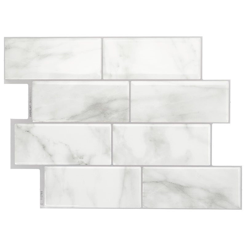 SMART TILES Peel and Stick Backsplash - 5 Sheets of 11.56"" x 8.38"" - 3D Adhesive Peel and Stick Tile Backsplash for Kitchen, Bathroom, Wall Tile - Image 1